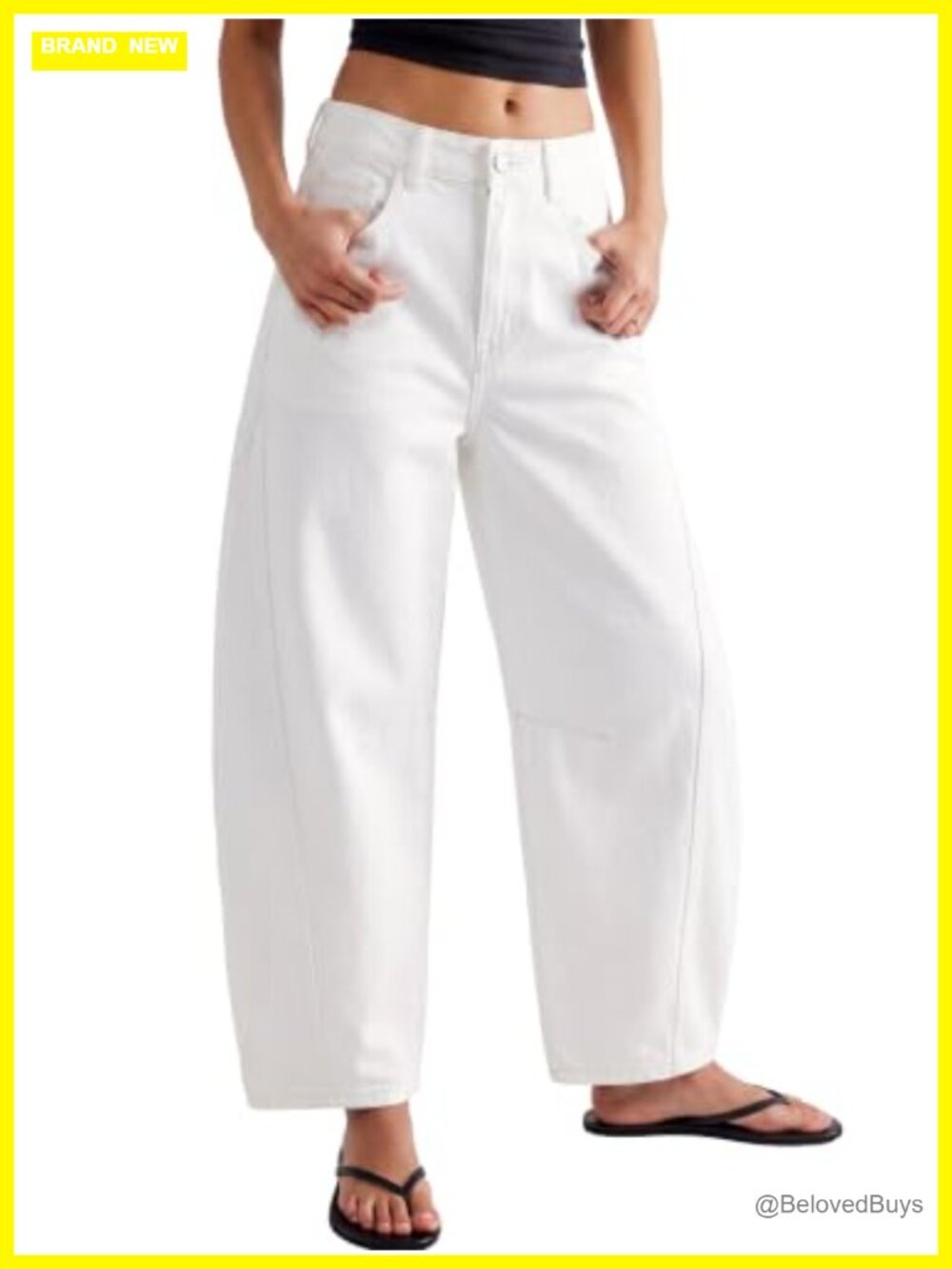 Women's Mid Rise Barrel Jeans Cropped Y2K Denim